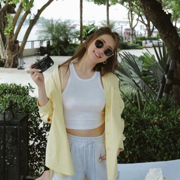 Miu Miu MU55ZS 5AK07F Sunglasses Gold Round Frame main image 6